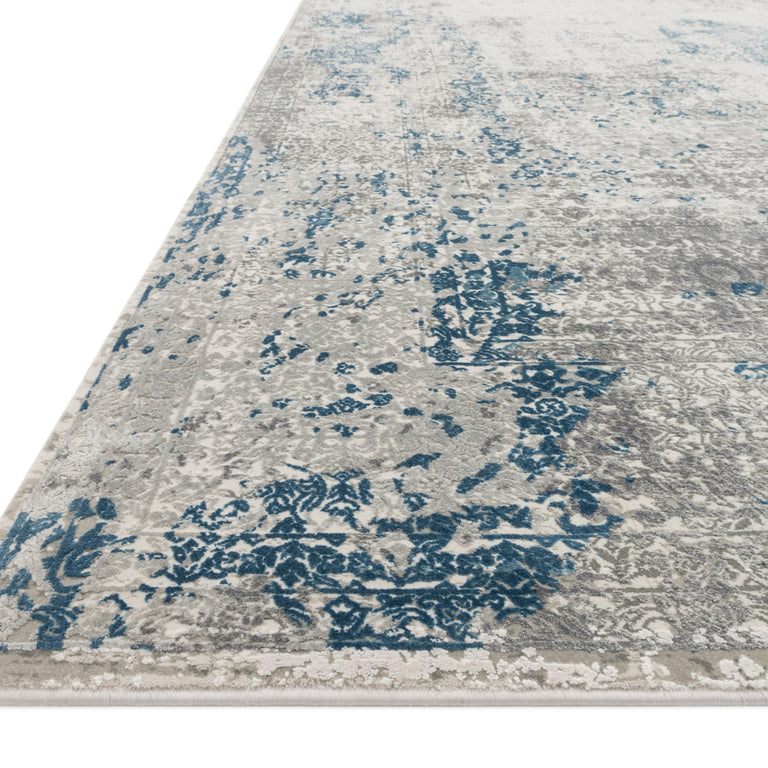 Loloi Rugs Sienne Collection Rug in Dove, Ocean - 5'3" x 7'8"