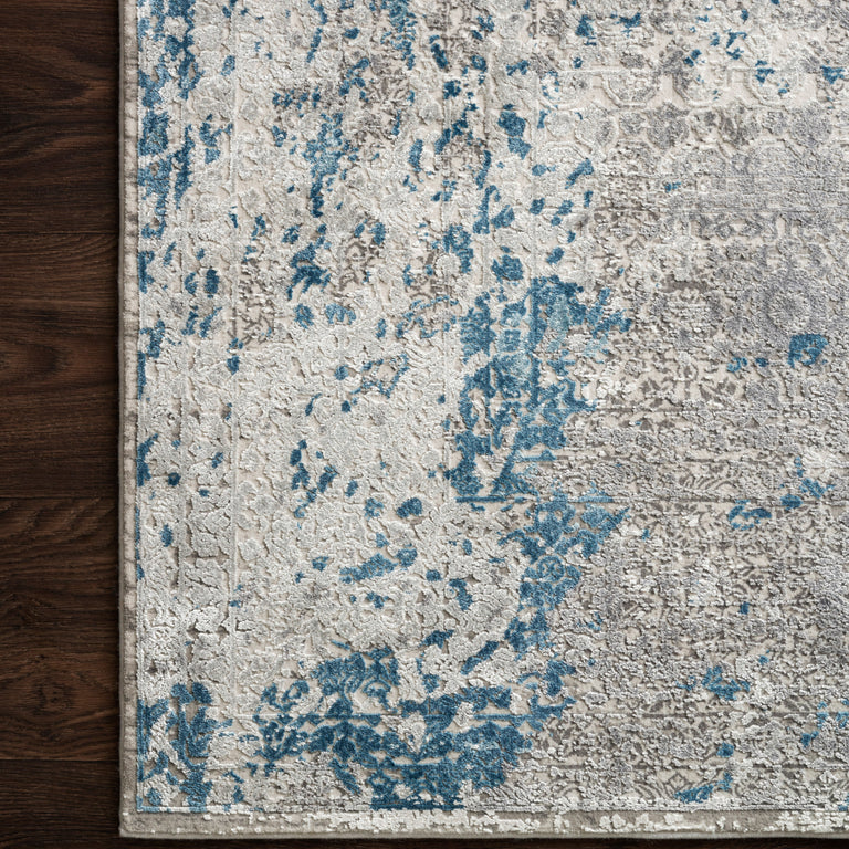 Loloi Rugs Sienne Collection Rug in Dove, Ocean - 5'3" x 7'8"