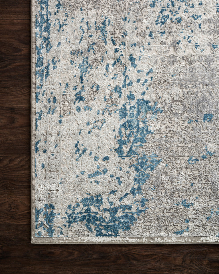 Loloi Rugs Sienne Collection Rug in Dove, Ocean - 2'7" x 10'0"