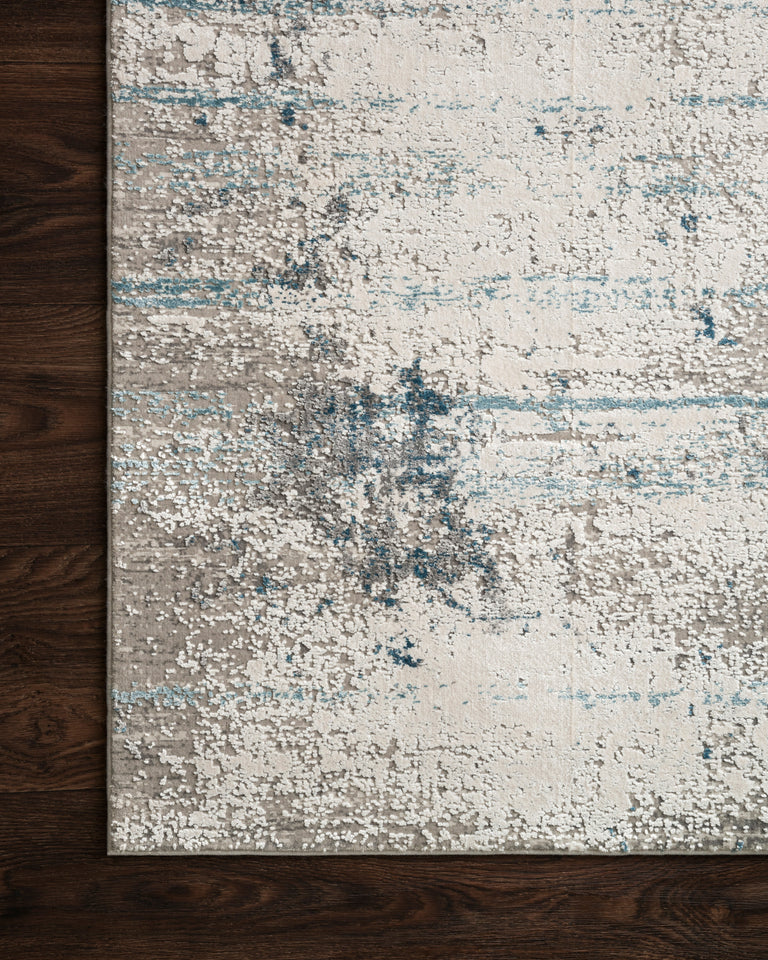 Loloi Rugs Sienne Collection Rug in Ivory, Ocean - 6'7" x 9'2"