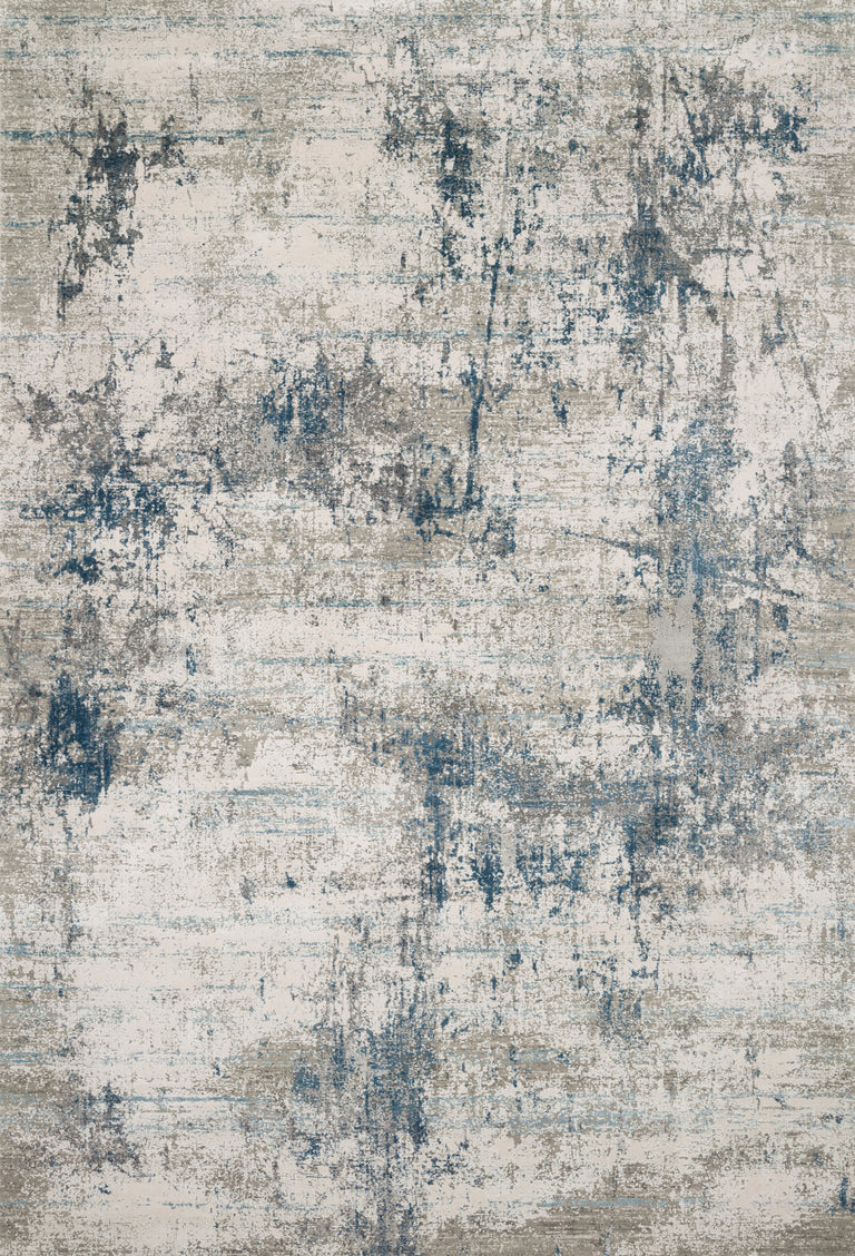 Loloi Rugs Sienne Collection Rug in Ivory, Ocean - 6'7" x 9'2"