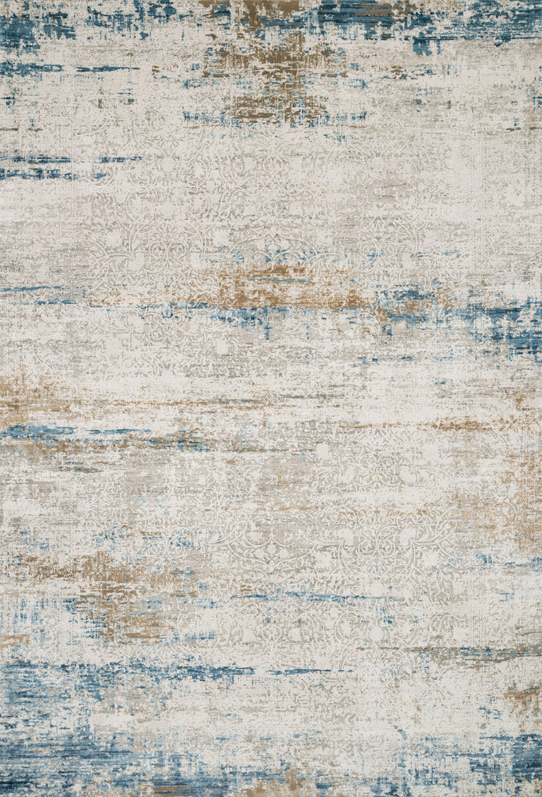 Loloi Rugs Sienne Collection Rug in Ivory, Azure - 6'7" x 9'2"