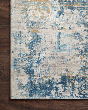 Loloi Rugs Sienne Collection Rug in Grey, Blue - 5'3" x 7'8"