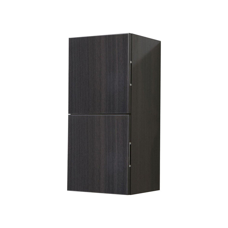 KubeBath Bliss 12" Wide by 24" High Linen Side Cabinet With Two Doors in Gray Oak Finish, SLBS28-GO