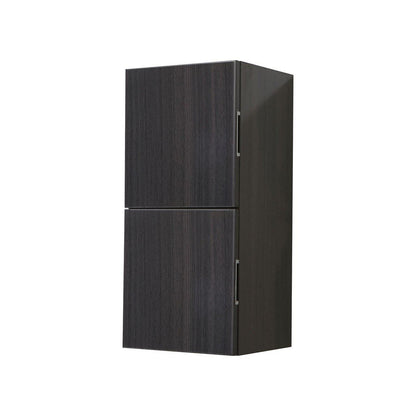 KubeBath Bliss 12" Wide by 24" High Linen Side Cabinet With Two Doors in High Gloss Gray Oak Finish, SLBS28-HGGO