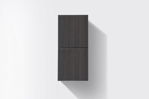 KubeBath Bliss 12" Wide by 24" High Linen Side Cabinet With Two Doors in High Gloss Gray Oak Finish, SLBS28-HGGO
