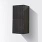 KubeBath Bliss 12" Wide by 24" High Linen Side Cabinet With Two Doors in High Gloss Gray Oak Finish, SLBS28-HGGO