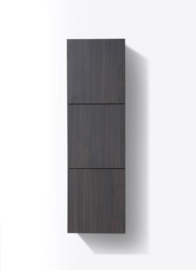 KubeBath Bliss 18" Wide by 59" High Linen Side Cabinet With Three Doors in High Gloss Gray Oak Finish, SLBS59-HGGO