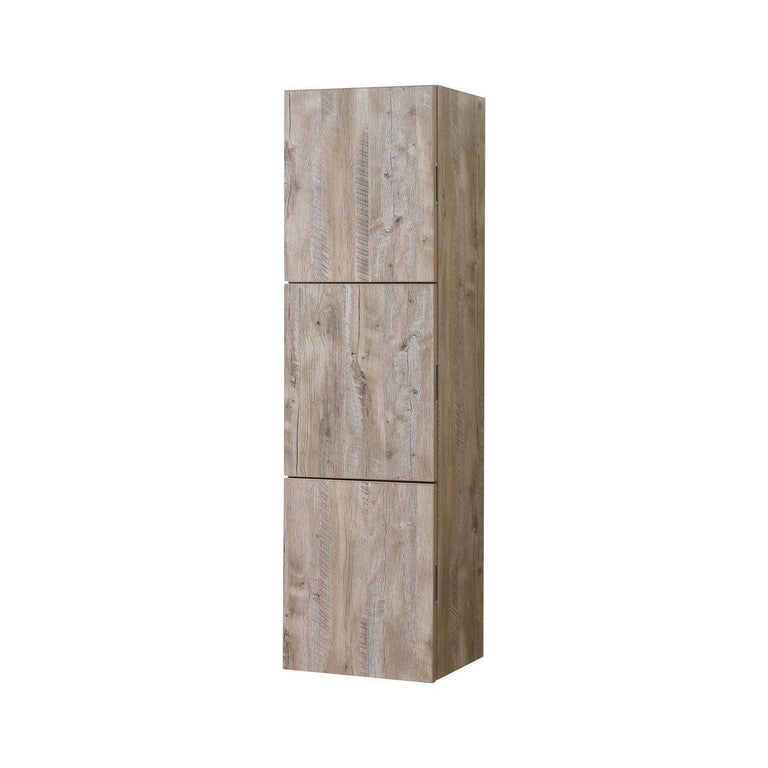 KubeBath Bliss 18" Wide by 59" High Linen Side Cabinet With Three Doors in Nature Wood Finish, SLBS59-NW