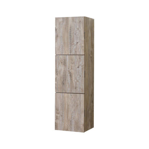KubeBath Bliss 18" Wide by 59" High Linen Side Cabinet With Three Doors in Nature Wood Finish, SLBS59-NW