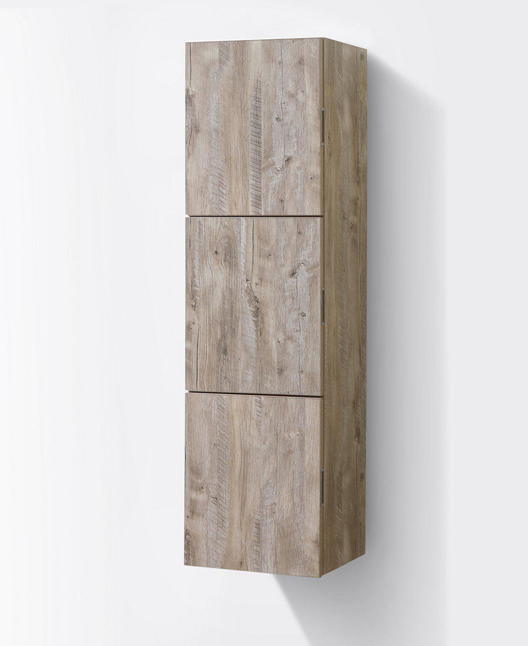KubeBath Bliss 18" Wide by 59" High Linen Side Cabinet With Three Doors in Nature Wood Finish, SLBS59-NW