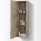 KubeBath Bliss 18" Wide by 59" High Linen Side Cabinet With Three Doors in Nature Wood Finish, SLBS59-NW
