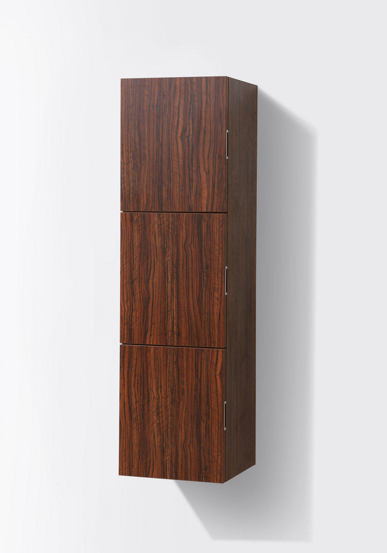 KubeBath Bliss 18" Wide by 59" High Linen Side Cabinet With Three Doors in Walnut Finish, SLBS59-WNT