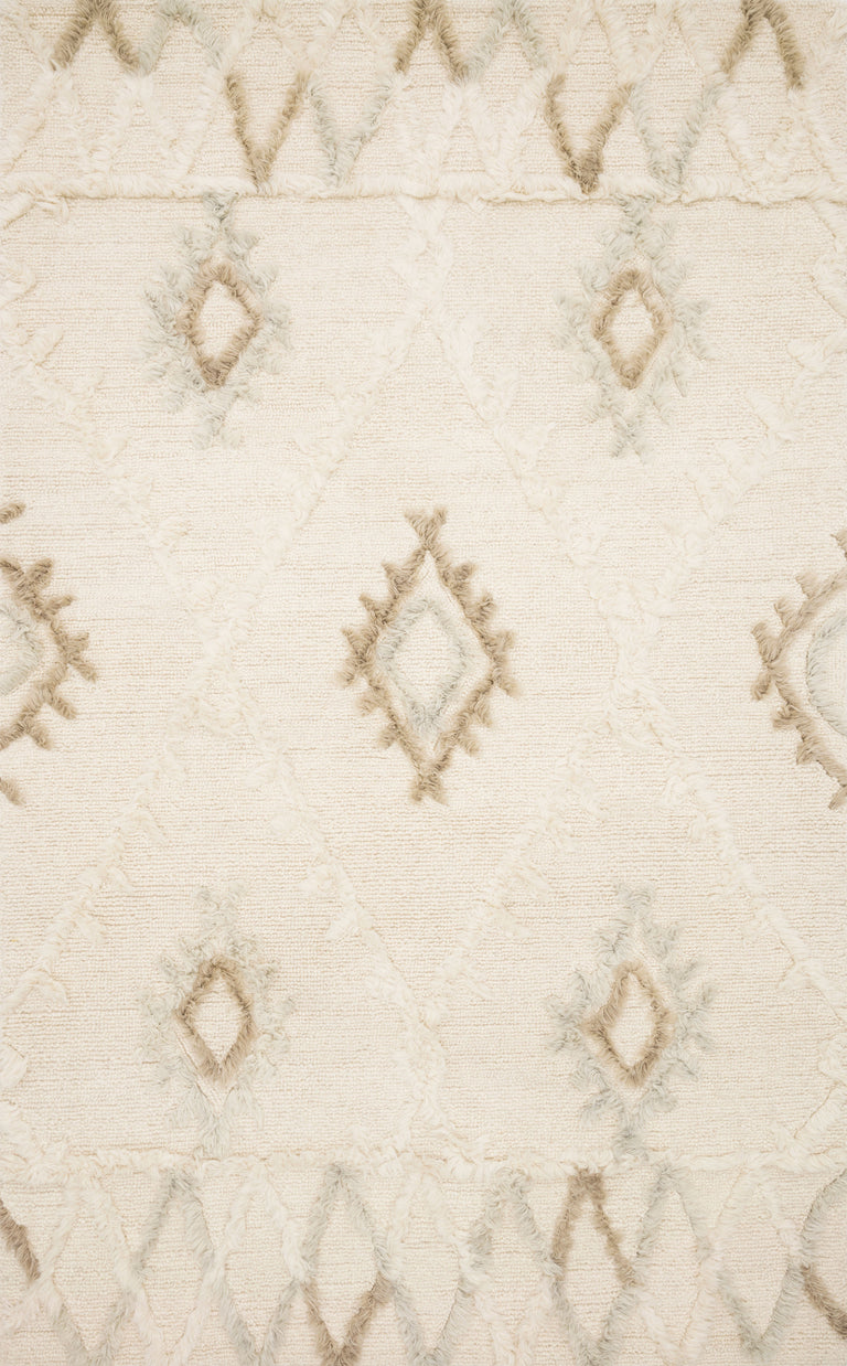 Loloi Rugs Symbology Collection Rug in Ivory, Slate - 9'3" x 13'