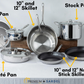 Sardel 12 Piece Complete Kitchen Cookware Set, 1102
