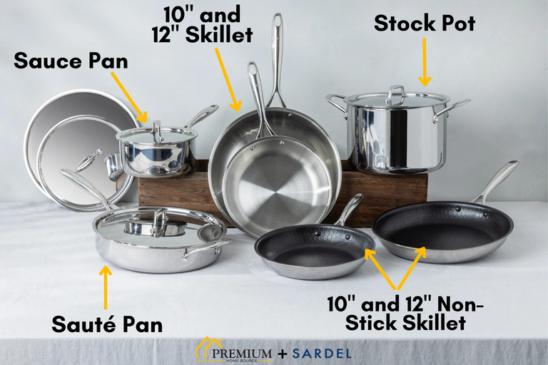 Sardel 12 Piece Complete Kitchen Cookware Set, 1102