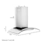 ZLINE 36 in. Alpine Series Professional Ducted Vent Wall Mount Range Hood in Stainless Steel, ALP70WL-36
