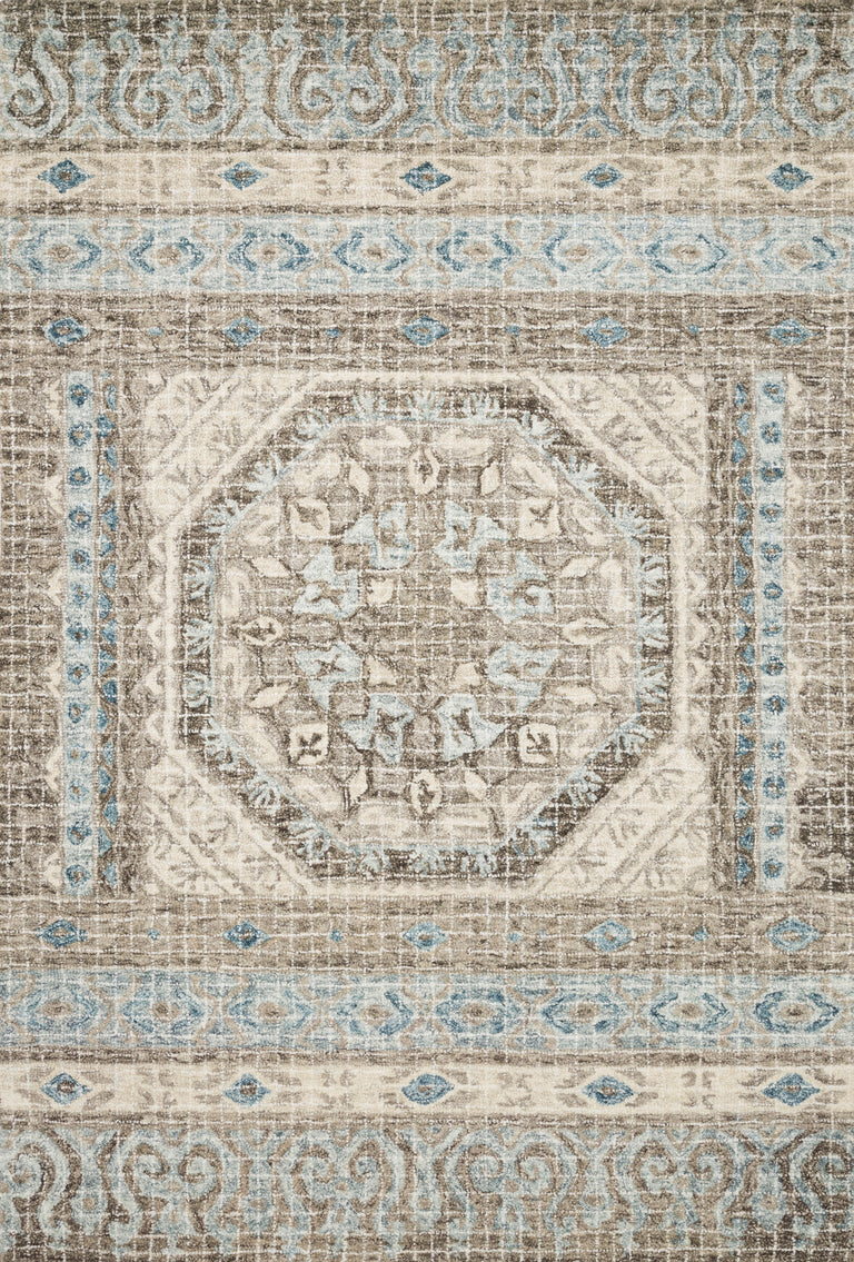 Loloi Rugs Tatum Collection Rug in Stone, Blue - 9'3" x 13'