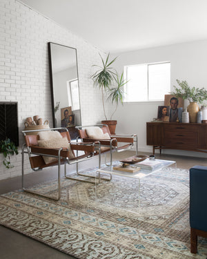 Loloi Rugs Tatum Collection Rug in Stone, Blue - 7'9" x 9'9"