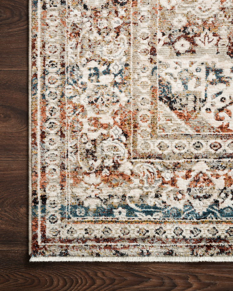 Loloi Rugs Theia Collection Rug in Taupe, Brick - 7'10" x 7'10"
