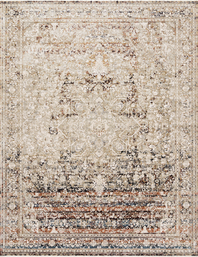 Loloi Rugs Theia Collection Rug in Taupe, Brick - 7'10" x 7'10"