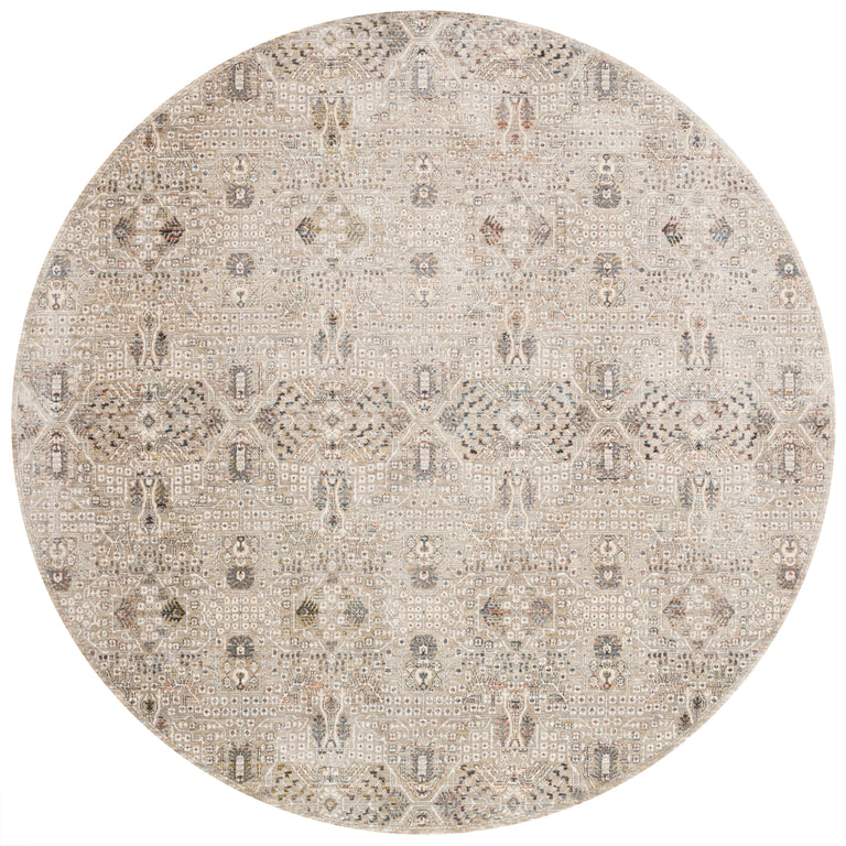 Loloi Rugs Theia Collection Rug in Granite, Ivory - 7'10" x 7'10"