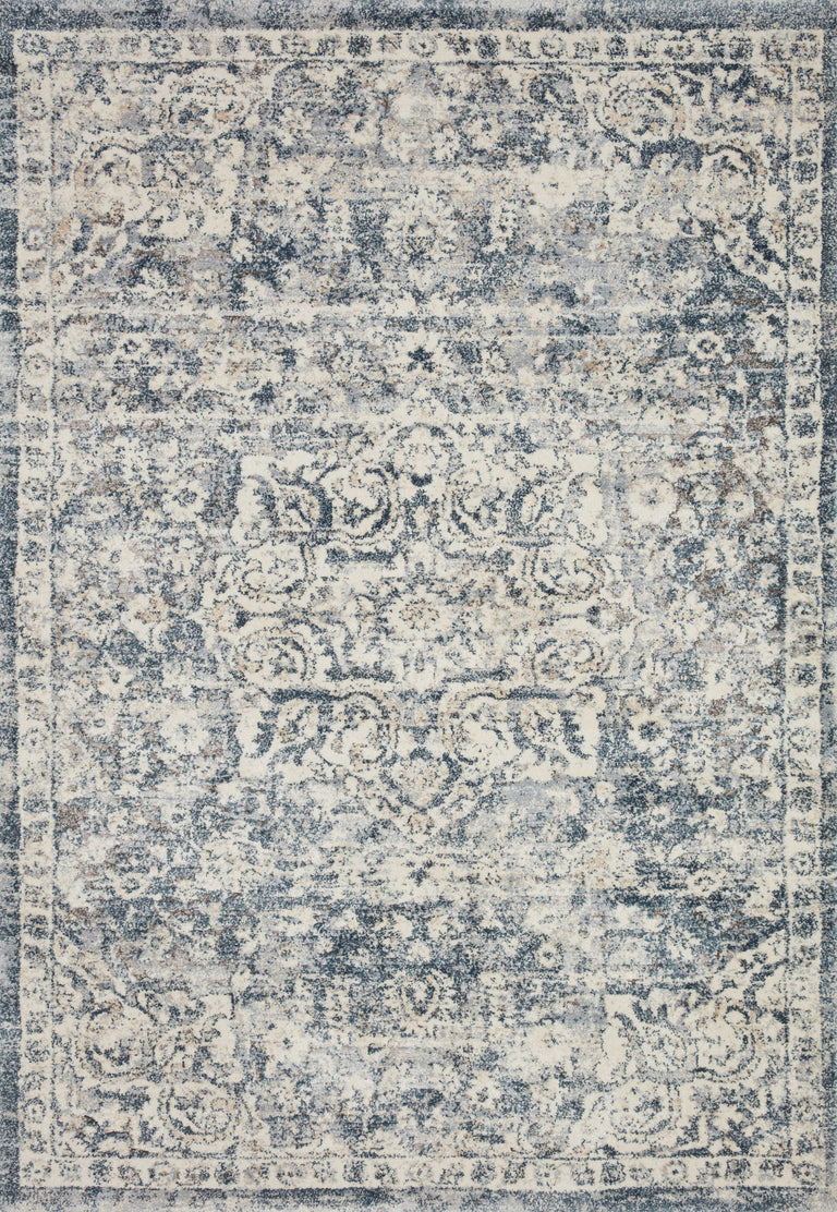 Loloi Rugs Theory Collection Rug in Ivory, Blue - 9'6" x 13'