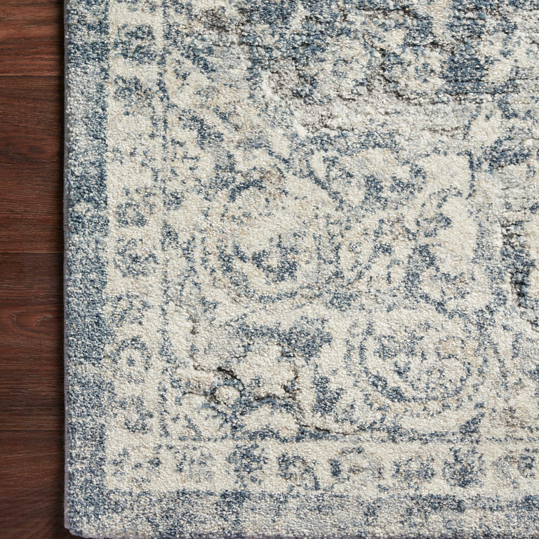 Loloi Rugs Theory Collection Rug in Ivory, Blue - 9'6" x 13'