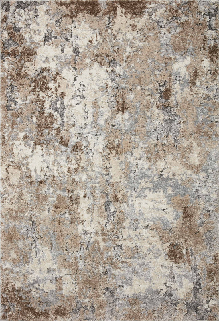 Loloi Rugs Theory Collection Rug in Dove, Bark - 9'6" x 13'