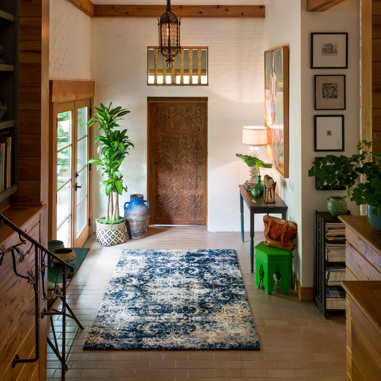 Loloi Rugs Torrance Collection Rug in Navy, Ivory - 7'10" x 10'10"