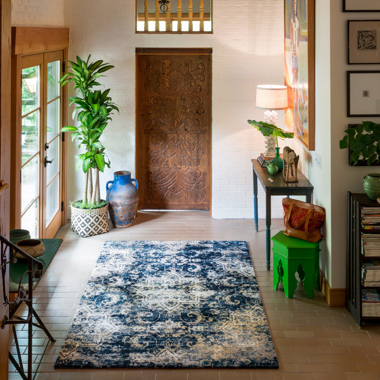 Loloi Rugs Torrance Collection Rug in Navy, Ivory - 7'10" x 10'10"