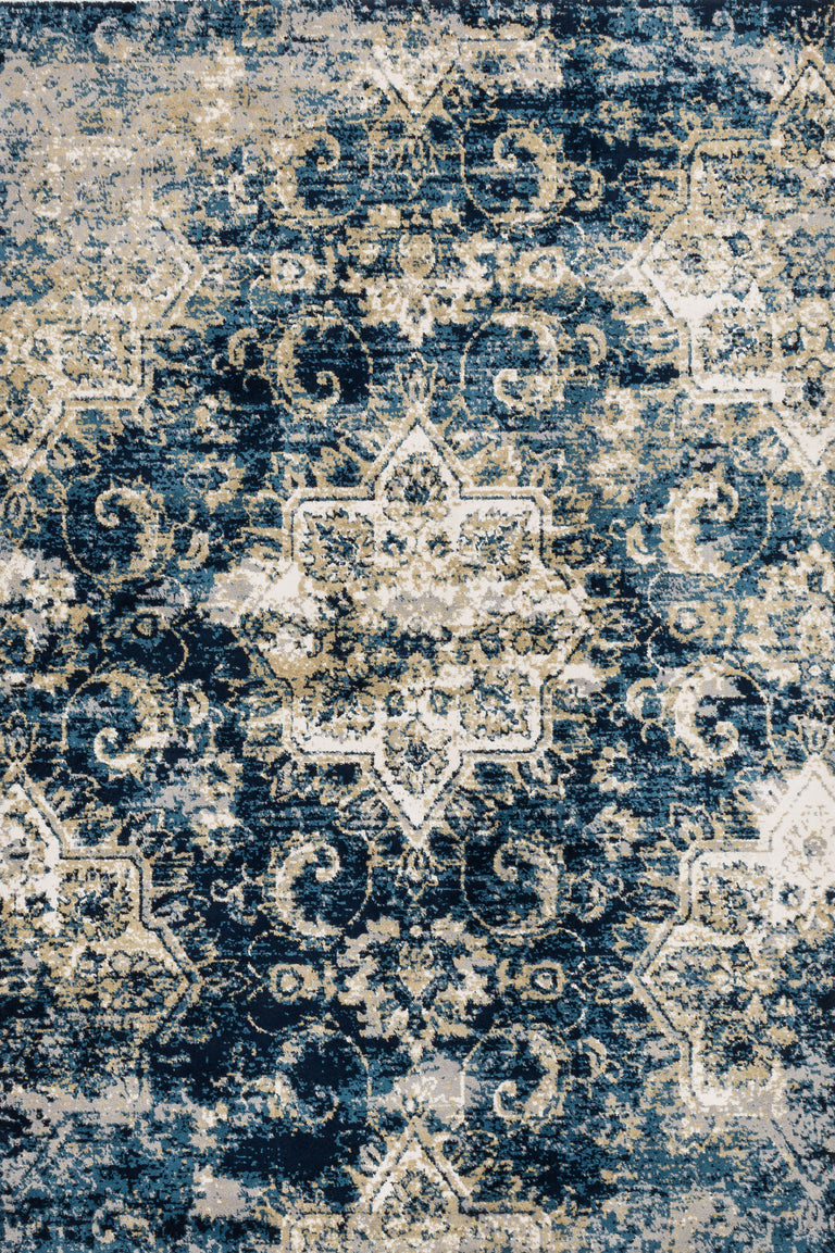Loloi Rugs Torrance Collection Rug in Navy, Ivory - 6'7" x 9'2"