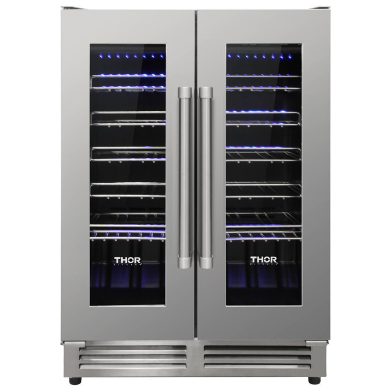 Thor Package - 36" Propane Gas Range, Range Hood, Microwave, Refrigerator with Water & Ice Dispenser, Dishwasher, Wine Cooler