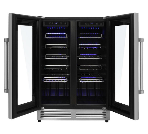 Thor Kitchen Appliance Package - 36 In. Gas Range, Range Hood, Microwave Drawer, Refrigerator with Water and Ice Dispenser, Dishwasher, Wine Cooler, AP-TRG3601-C-10