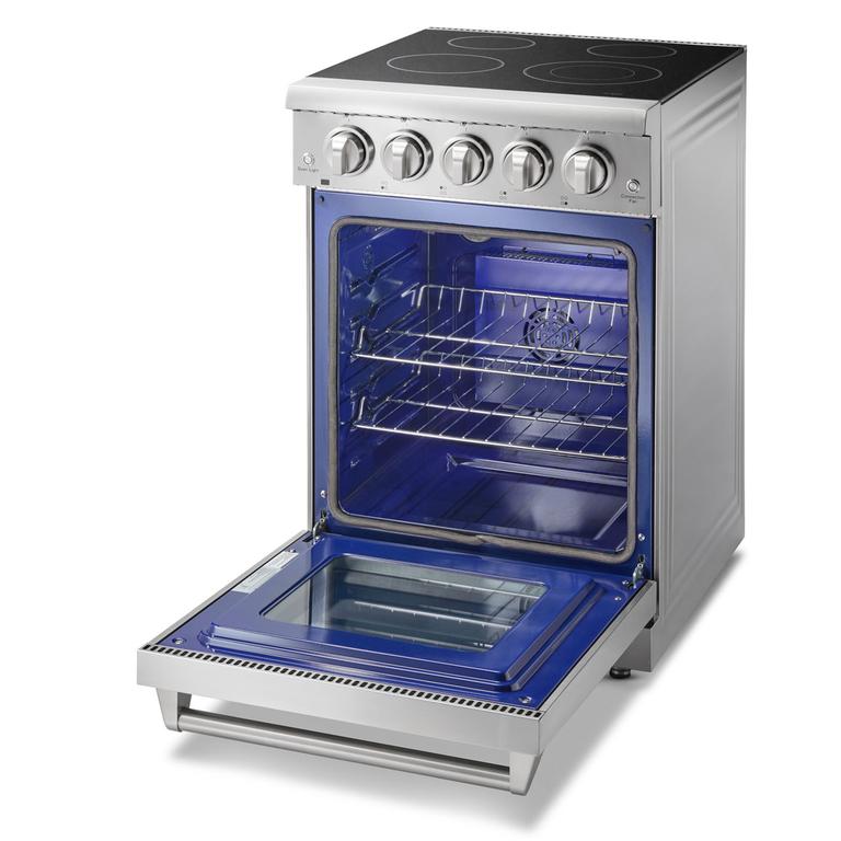 Thor Kitchen Appliance Bundle - 24 in. Professional Electric Range, Range Hood, AB-HRE2401