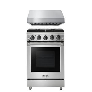 Thor Kitchen Package - 24 in. Gas Range & Range Hood, AP-LRG2401U