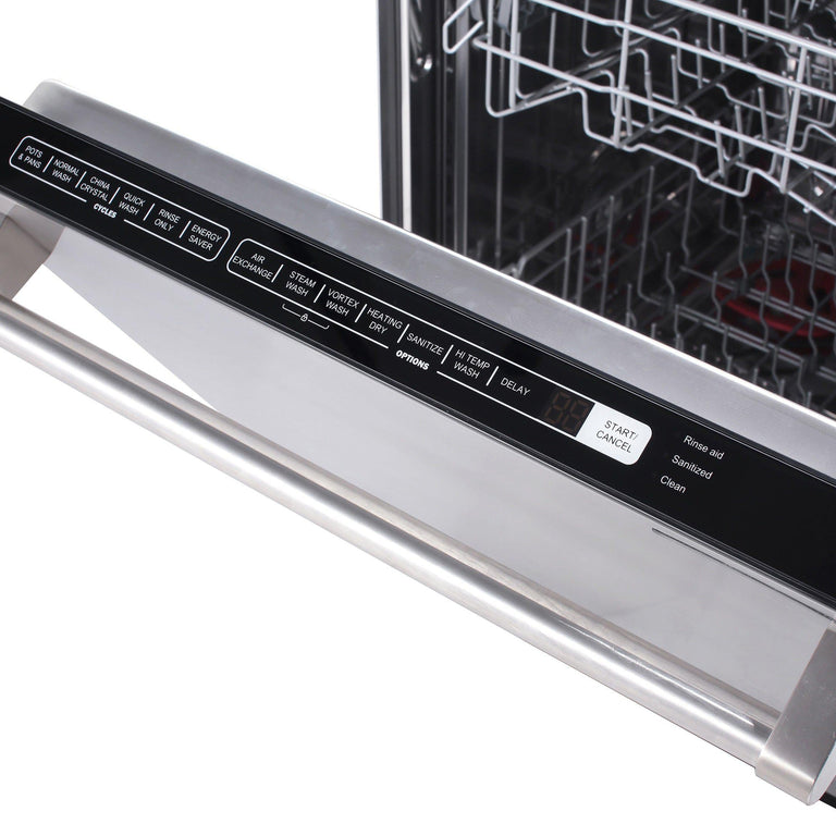 Thor Kitchen Package - 30 In. Propane Gas Range, Range Hood, Microwave Drawer, Refrigerator, Dishwasher, Wine Cooler, AP-TRG3001LP-8