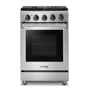 THOR Kitchen Package - 24" Gas Range and Range Hood, AP-LRG2401U