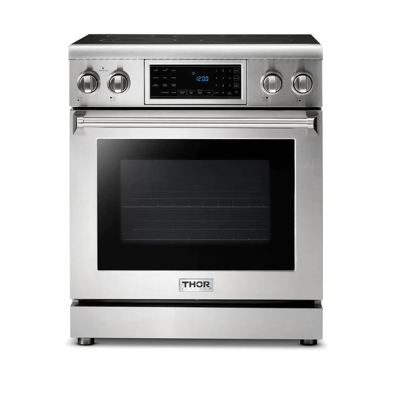 Thor Kitchen Appliance Package - 30 In. Electric Range, Range Hood, Microwave Drawer, Refrigerator with Water and Ice Dispenser, Dishwasher, AP-TRE3001-13