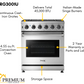 Thor Kitchen 30 in. 4.55 cu. ft. Professional Natural Gas Range in Stainless Steel, LRG3001U