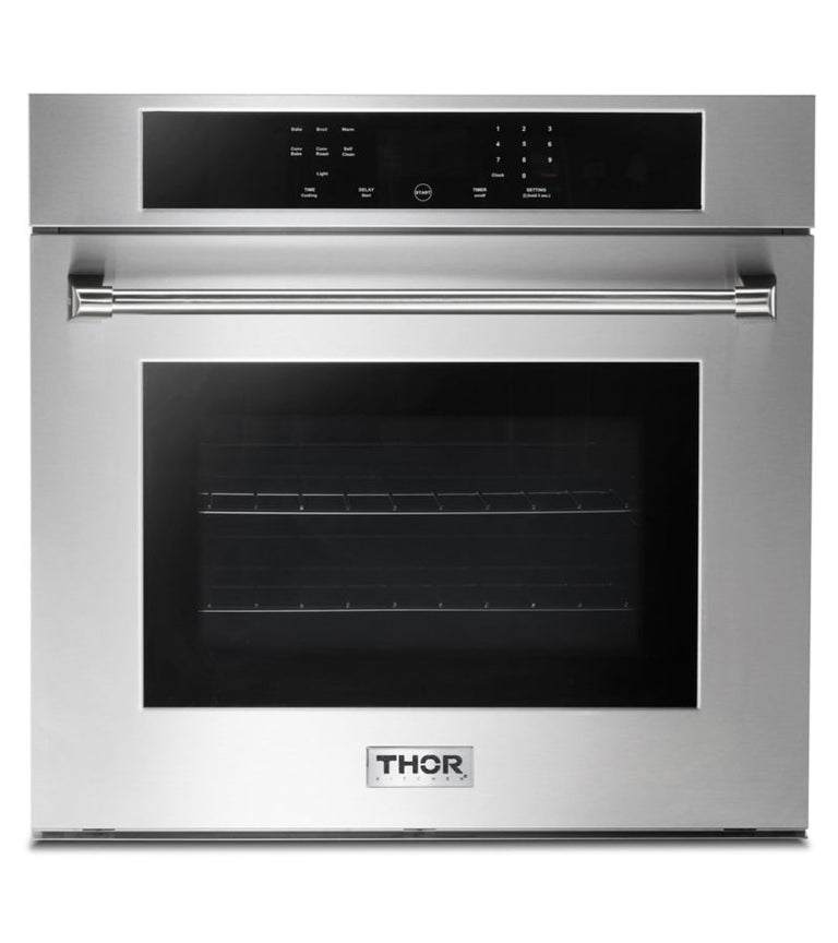 Thor Kitchen Package - 30" Wall Oven, Cooktop, Range Hood, Refrigerator with Water and Ice Dispenser, Dishwasher, Microwave, AP-HEW3001-DC-30-5