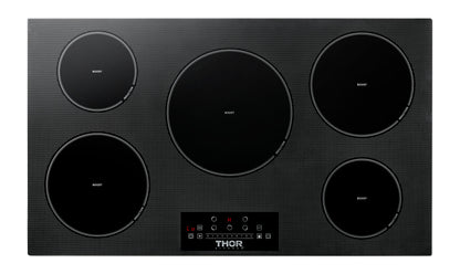THOR Kitchen 36 Inch Built-In Induction Cooktop with 5 Elements, TIH36