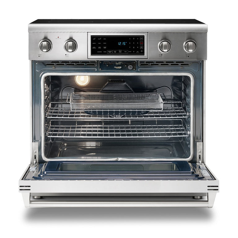Thor Kitchen Appliance Package - 36 In. Electric Range, Range Hood, Microwave Drawer, Refrigerator, Dishwasher, AP-TRE3601-7