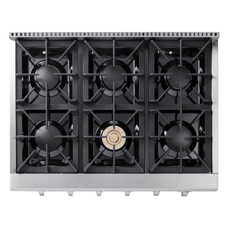 Thor Kitchen Appliance Package - 36 In. Propane Gas Rangetop and Range Hood, AP-HRT3618ULP