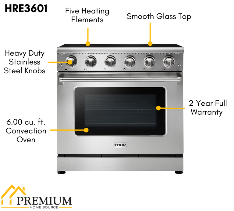 36 Inch Professional Electric Range - THOR Kitchen