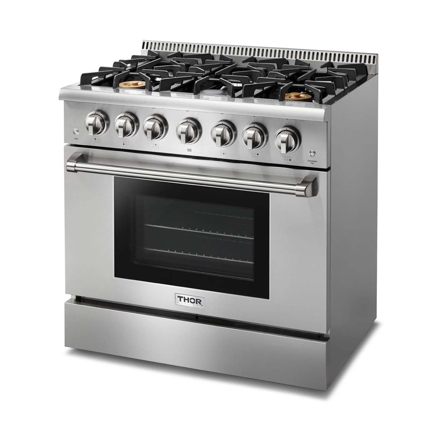 THOR Kitchen 36 in. Professional Natural Gas Range in Stainless Steel,