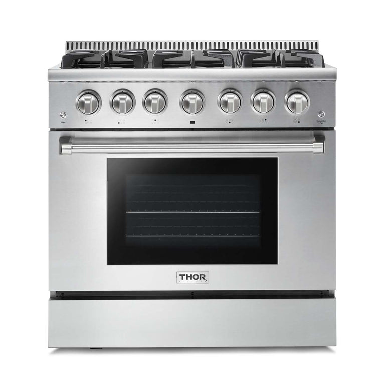 Thor Kitchen 36 in. Professional Natural Gas Range in Stainless Steel, HRG3618U