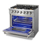 THOR Kitchen 36 in. Professional Natural Gas Range in Stainless Steel, HRG3618U