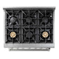 THOR Kitchen 36 in. 5.2 cu. ft. Professional Propane Gas Range in Stainless Steel, HRG3618ULP