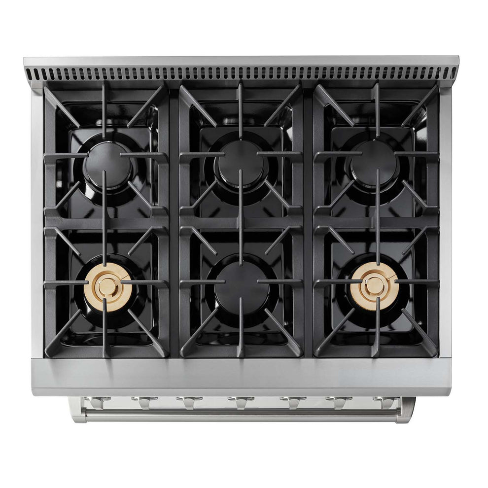 Propane Home Ranges THOR Kitchen 36 in. 5.2 cu. ft. Professional Propane Gas Range in Stai